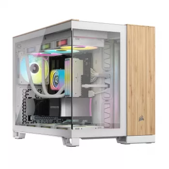 Caja de ordenador Corsair CC-9011288-WW Midi Tower Bambú, Blanco