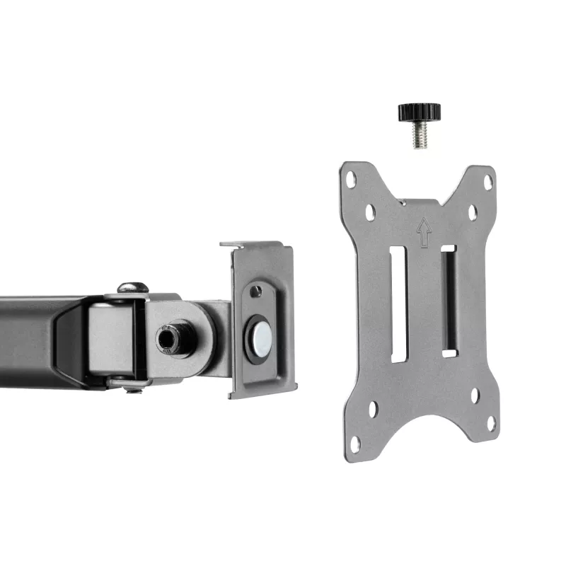 White Shark GMS-3204 Amenhotep I soporte de escritorio para monitor, 17-32 pulgadas, VESA 75x75/100x100, hasta 9 kg, gris