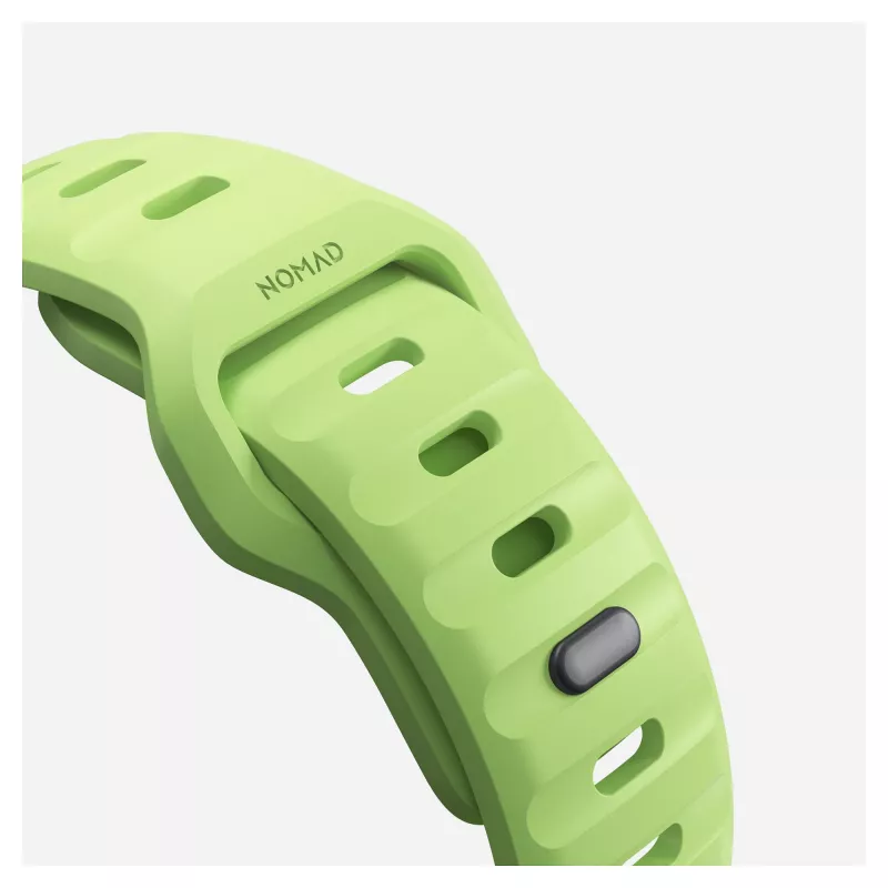 Correa Nomad Sport Band verde claro de goma — ancho 21,5 mm, muñeca 160–195 mm