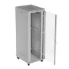 Armario rack LANBERG FF01-8047-12SL 47U 800x1000 mm gris con puertas de cristal delanteras y traseras y espacio para panel LCD
