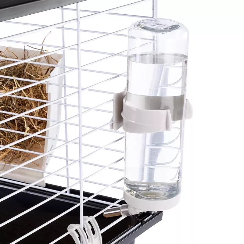 Jaula FERPLAST Casita 100 para conejos y cobayas, metal/plástico, 960×570×560 mm, topo/blanco