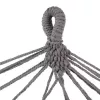 Hamaca Black Forest, gris con flecos, individual 200x100cm con estructura