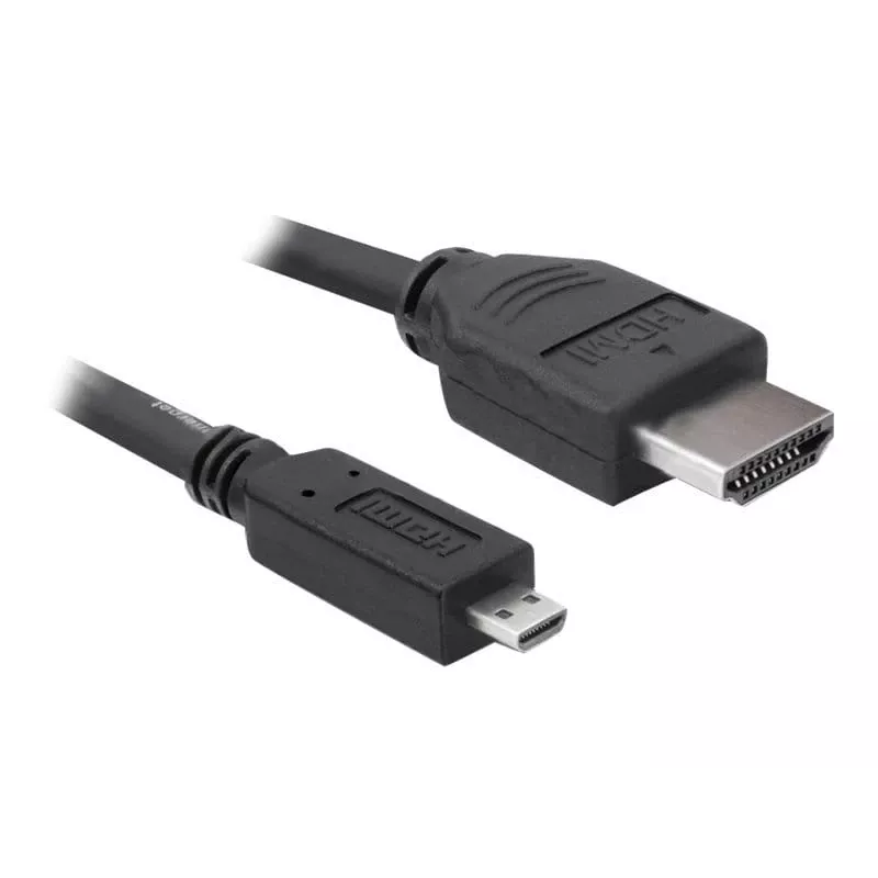 DeLOCK - Cable de vídeo/audio - HDMI - 32 AWG - HDMI, 19 polos (M) - 19 polos Micro-HDMI (M) - 3 m (82663)