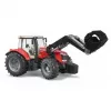 Tractor de juguete BRUDER Massey Ferguson 7624 con pala frontal, rojo, para niños a partir de 3 años