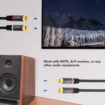 LogiLink CA1207 Cable de audio 5 m 2 x RCA negro (CA1207)