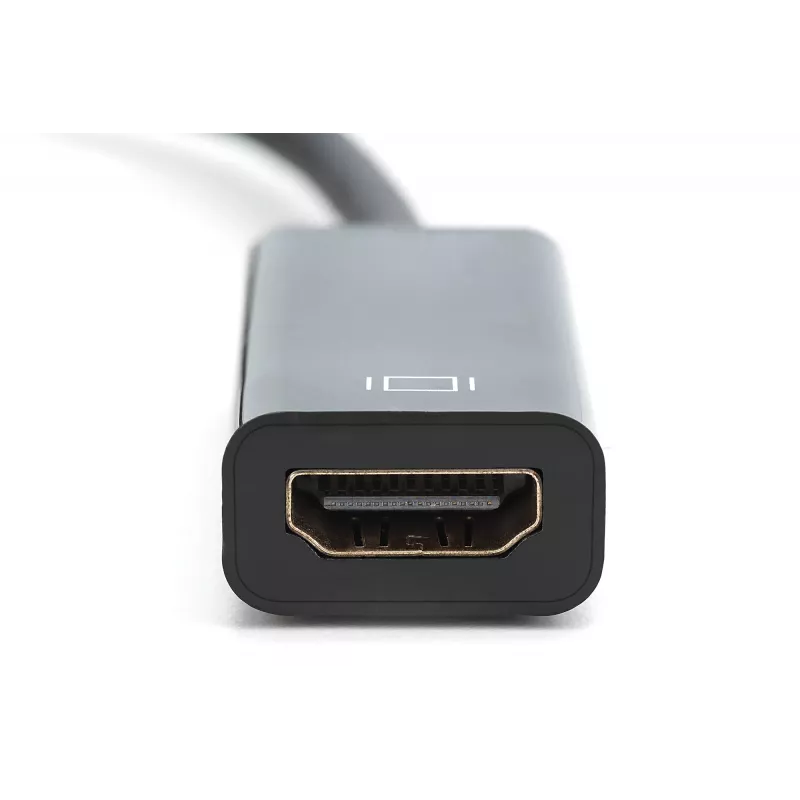 Adaptador DIGITUS, conector macho DisplayPort - conector hembra HDMI A, DisplayPort estándar 1.1a, certificado UL20276, AWG28 (DB-340400-001-S)
