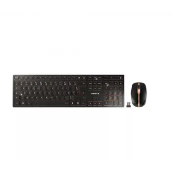 Teclado y ratón CHERRY DW 9100 fino universal RF inalámbrico + Bluetooth AZERTY francés negro