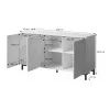 Cómoda MARMO 3D 150x45x80.5 cm blanco mate/mármol blanco