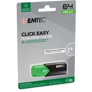 Memoria USB Emtec 64GB USB Type-A 3.2 Gen 1 Click Easy