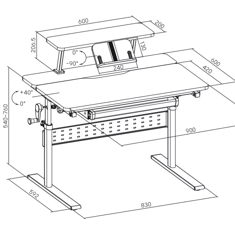 Escritorio infantil Ergo Office ER-483 — compacto con altura ajustable