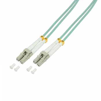 Logilink - Cable de conexión - LC multimodo (M) a LC multimodo (M) - 50 m - fibra óptica - 50/125 µm - OM3 - libre de halógenos - aguamarina (FP3LC50)