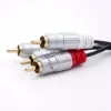 Qoltec 52338 cable de audio, 2 x RCA macho a 2 x RCA macho, 3 m, negro