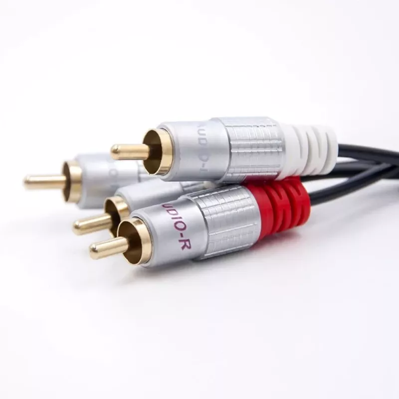 Qoltec 52338 cable de audio, 2 x RCA macho a 2 x RCA macho, 3 m, negro