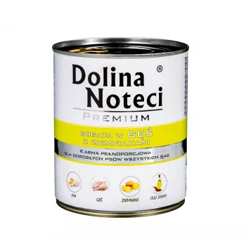 Comida húmeda para perros Dolina Noteci DOLINA NOTECI Premium, lata 800 g, oca y patata, perros adultos, sin cereales