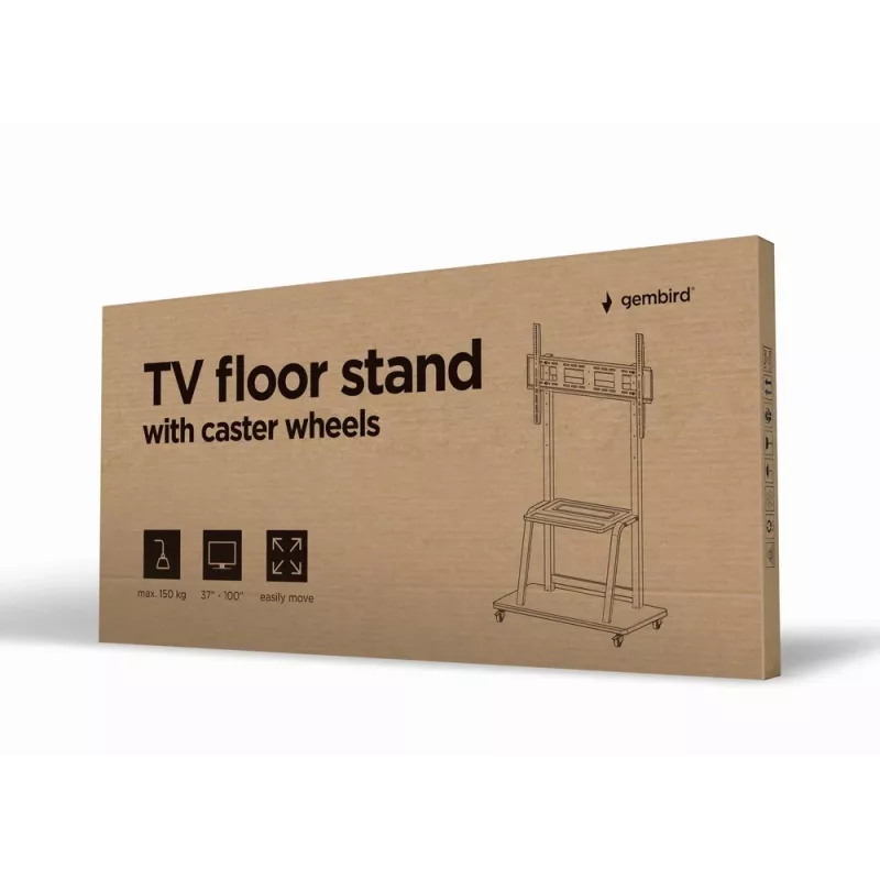 Gembird TVS-100F-01 soporte de suelo para pantallas 2,54 m (100