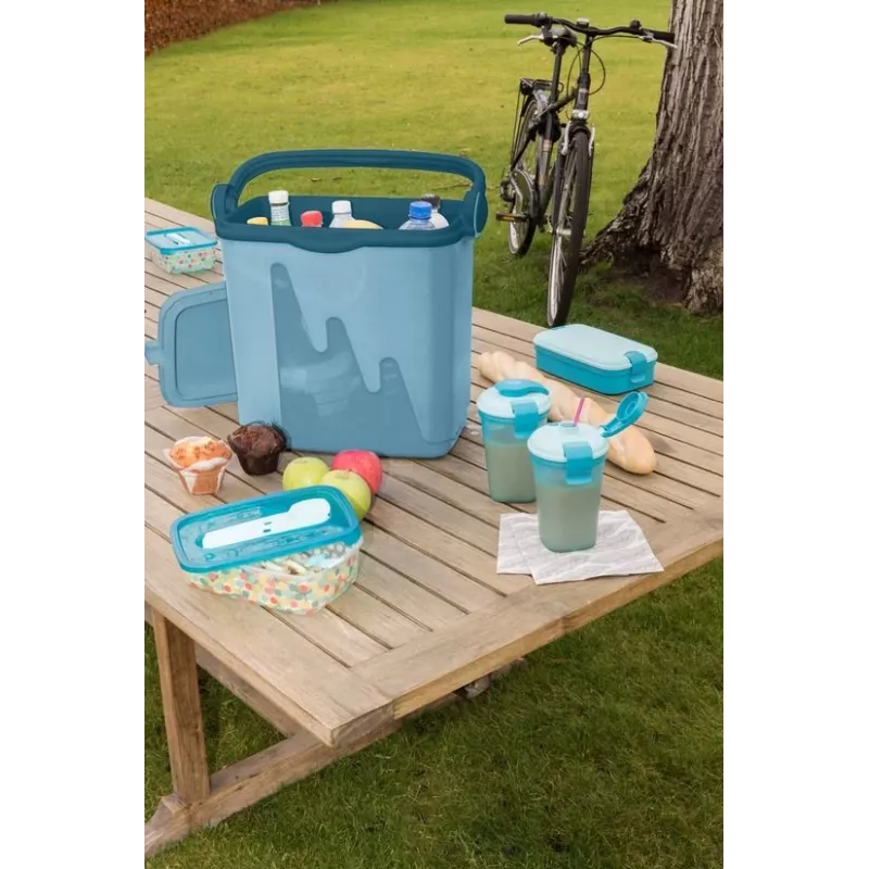 Nevera portátil Curver 262270 32 L azul – capacidad isotérmica de 32 L, asa portátil, polipropileno