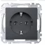 Toma de corriente con contacto de protección tipo F Merten MEG2301-0414, 16 A, 250 V, antracita