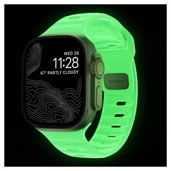 Correa Nomad Sport Band verde claro de goma — ancho 21,5 mm, muñeca 160–195 mm