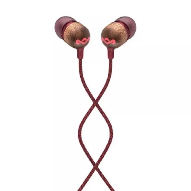The House Of Marley Smile Jamaica Auriculares con cable intraurales llamadas/música rojos, madera