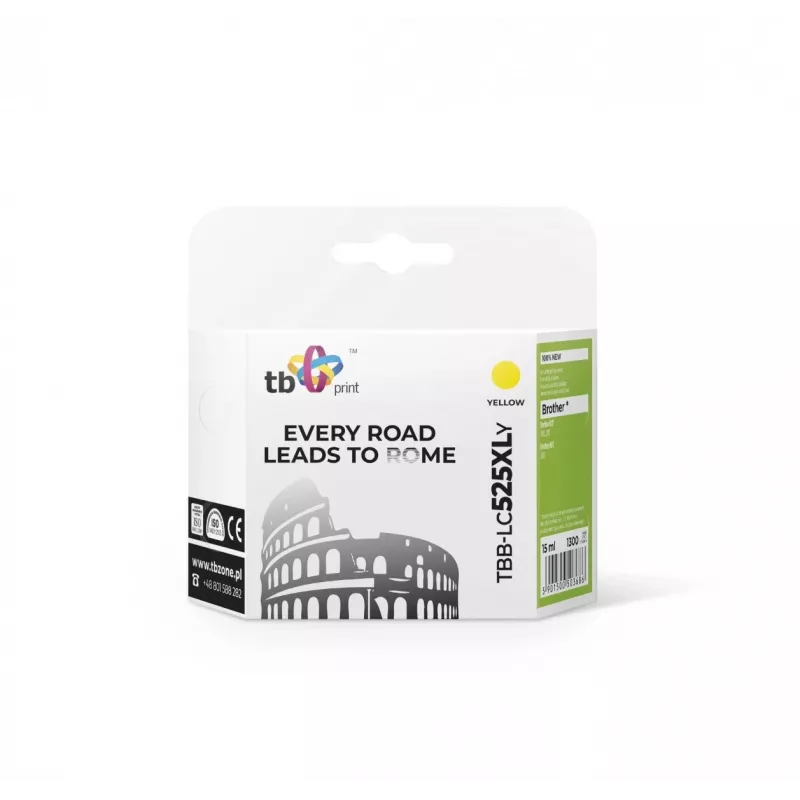 Tinta para Brother LC529/53 9 TBB-LC525XLY amarilla