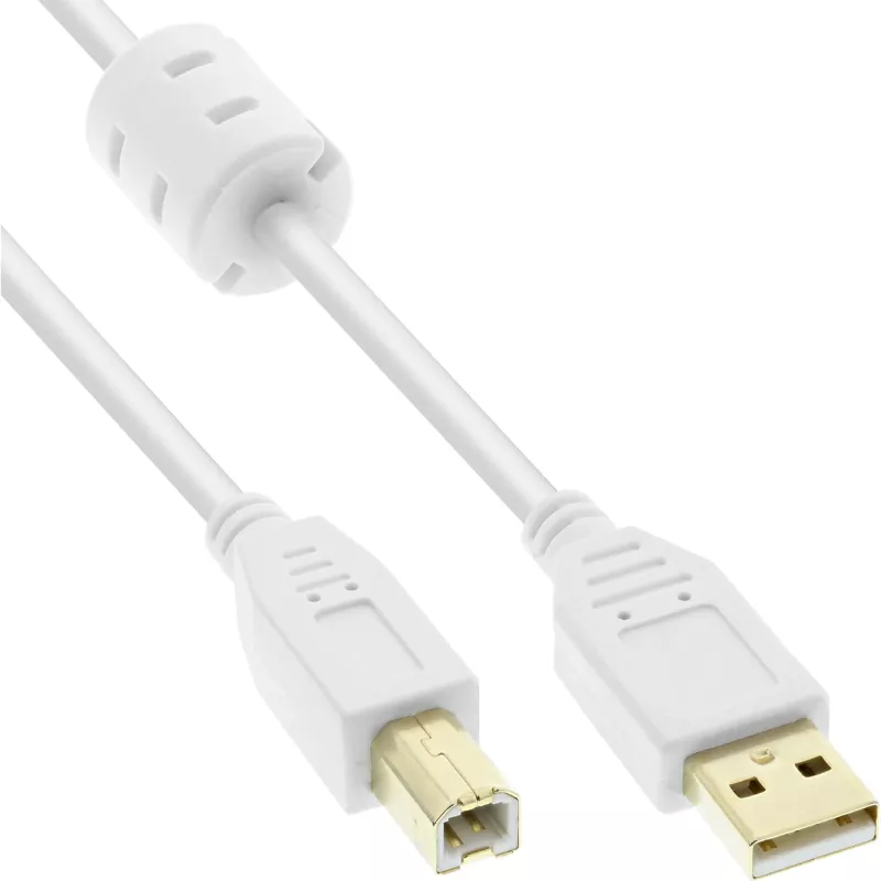 Cable USB Microconnect USBAB2WF USB 2.0 2 m USB A USB B blanco