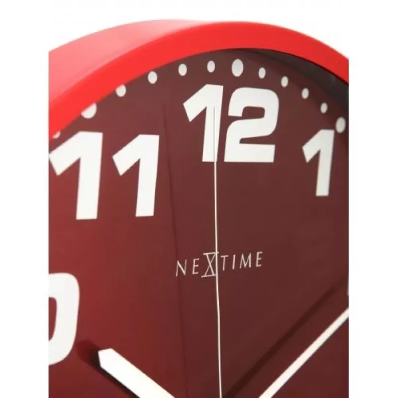NeXtime Reloj 3053ro Dash Red, Ø35 cm, pared, rojo/plateado