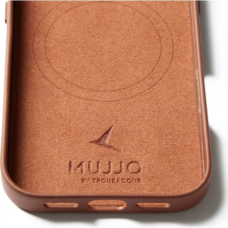 Mujjo Full Leather Case MagSafe funda para iPhone 17 marrón