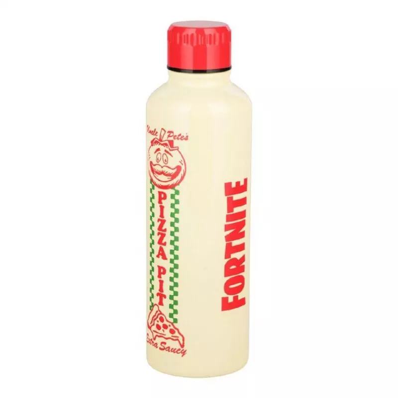 Botella deportiva Paladone Fortnite Metal PP14736FO 500 ml, acabado metal, tapón de rosca