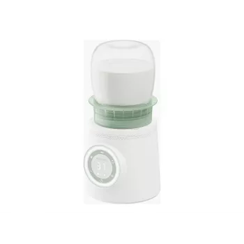 Calientabiberones Momcozy MW003-WH12BA-A — batería 80W, control táctil, verde/transparente/blanco