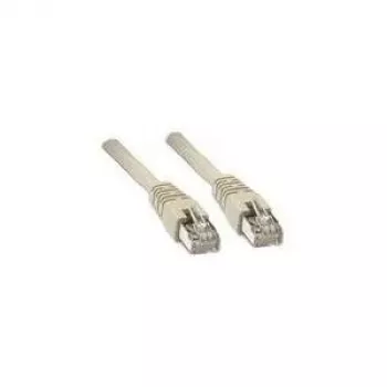 Wentronic Goobay - Cable de parcheo - RJ-45 (M) a RJ-45 (M) - 7,5 m - SF/UTP - CAT 5e - moldeado, funda antipinzamiento - gris (50148)