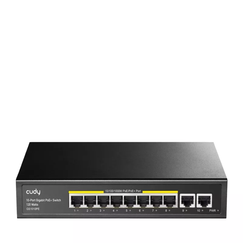 Cudy GS1010PE Switch de red Gigabit Ethernet 10 puertos PoE Negro