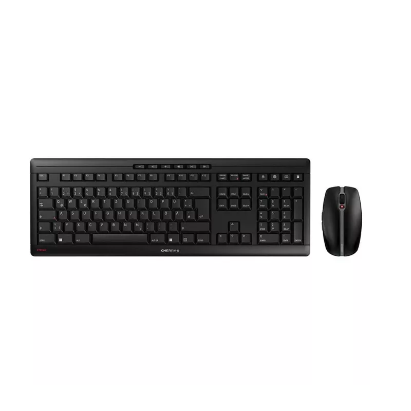 CHERRY Stream Desktop Recharge Teclado y ratón con Universal RF Wireless QWERTZ Alemán Negro