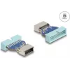 Adaptador USB DeLOCK tira de pines (macho) a conector hembra USB Type-E interno, 5 Gbit/s, azul