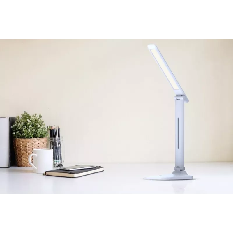 Lámpara de mesa Hawk HW-LAMP01 blanca LED brillo ajustable, brazo ajustable