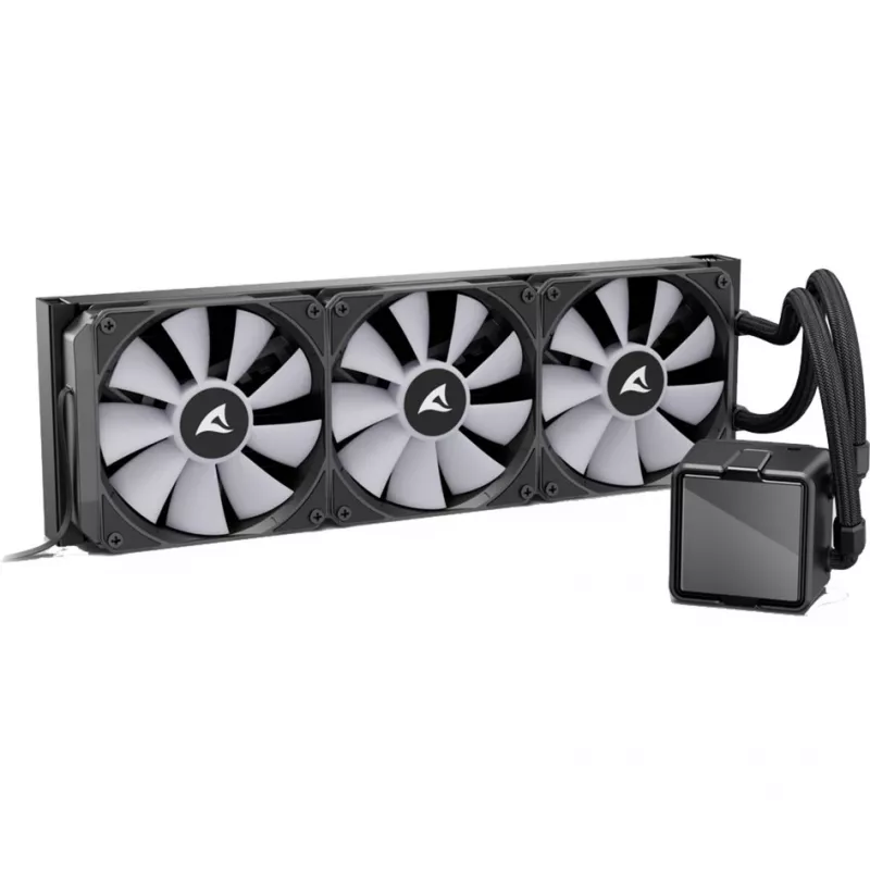 Refrigeración líquida todo en uno para CPU Sharkoon S100 ARGB – radiador de 360 mm, negro