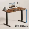 Escritorio con regulación eléctrica de altura Ergo Office, altura máx. 1160 mm, máx. - 80 kg, sin tablero para trabajar de pie y sentado, negro, ER-400 B