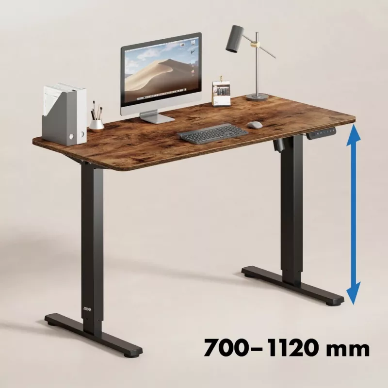 Escritorio con regulación eléctrica de altura Ergo Office, altura máx. 1160 mm, máx. - 80 kg, sin tablero para trabajar de pie y sentado, negro, ER-400 B