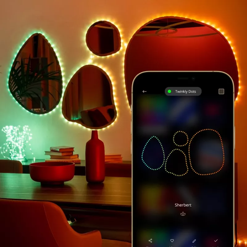 Twinkly Dots 60 RGB USB luces inteligentes, 3 m, negro