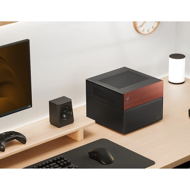 Jonsbo N4 Caja Microtower negra Caja de PC compacta de acero resistente