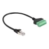 Cable DeLOCK RJ45 Cat.6 conector macho a adaptador de regletas de conexión 30 cm negro verde