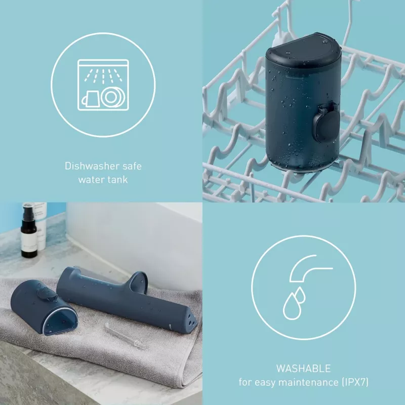EW-DJ66, 0,2 l, azul, irrigador bucal inalámbrico, cepillo dental sónico, batería recargable, 100 – 240 V