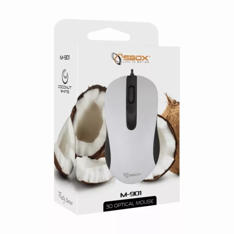 Sbox M-901 ratón óptico blanco