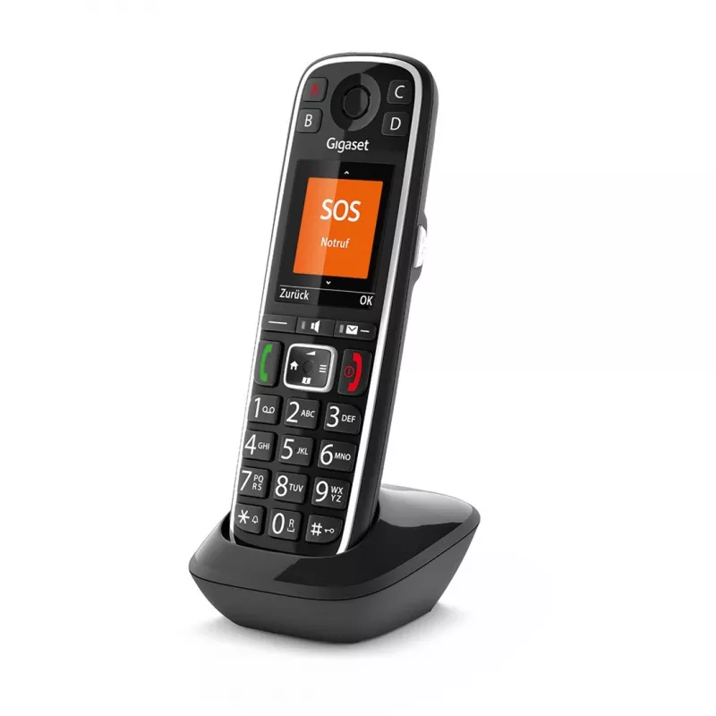 Gigaset E720HX Teléfono analógico/DECT con identificador de llamadas negro