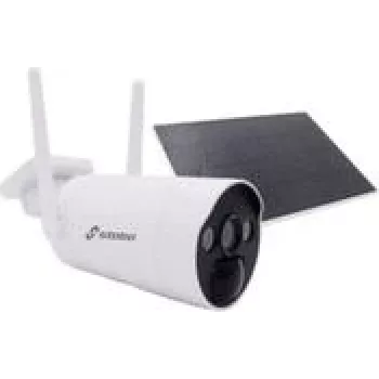 Cámara de vigilancia IP Bullet Stabo 51138 — 1280×720 px, campo de visión 110°, montaje en techo, alimentación solar, negro/blanco