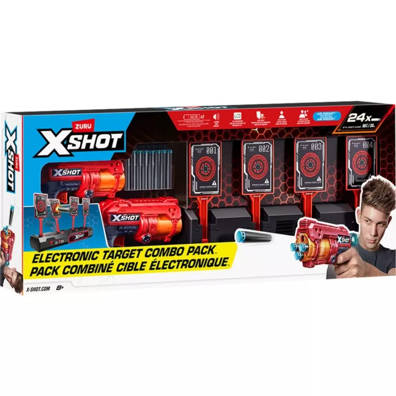 Diana interactiva XSHOT y Fury 4 pack de 2, bláster de dardos