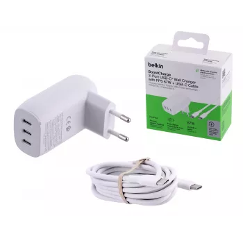 Cargador rápido de interior Belkin BoostCharge para portátil, smartphone, Universal Blanco AC