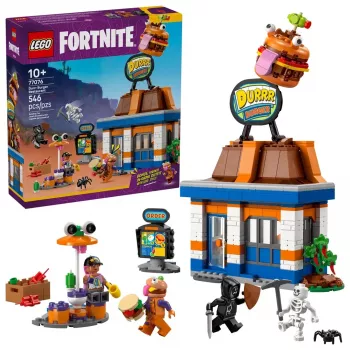 Juguete de construcción LEGO FORTNITE 77076 Set de juego Restaurante Durrr Burger — 546 piezas, 4 minifiguras, 270×180×90 mm