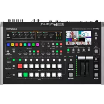 Mezclador de vídeo Roland V-80HD de 8 canales para streaming directo, 1080/60p, pantalla LCD de 4,3