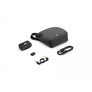 Receptor de micrófono DJI Mic 3 soporte para cámara negro – alimentado por batería, incluye cable de audio de 3,5 mm y USB