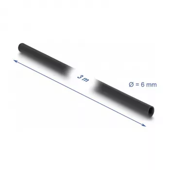 DeLOCK tubo aislante de PVC 3 m x 6 mm negro